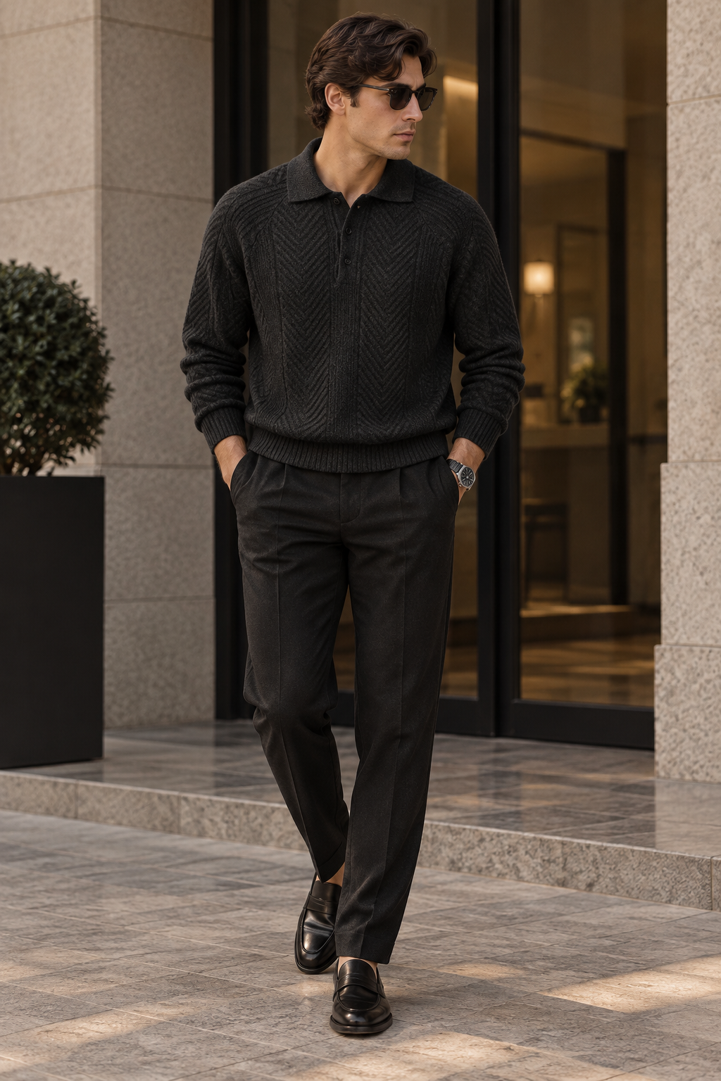 Men's Classic Knit Lapel Sweater