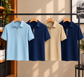 Striped Zip Polo Tee