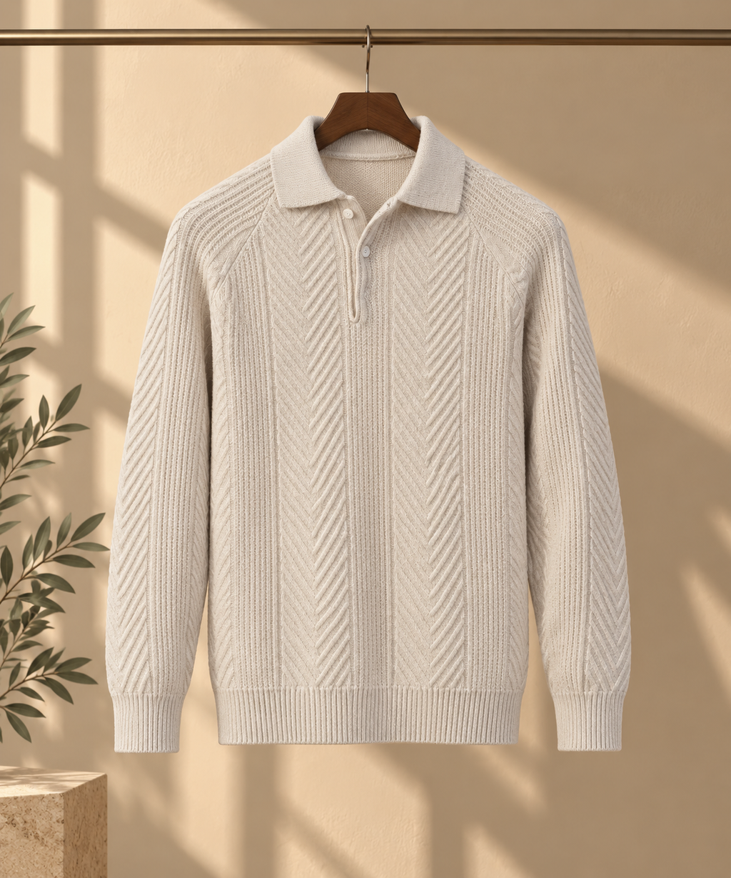 Men's Classic Knit Lapel Sweater