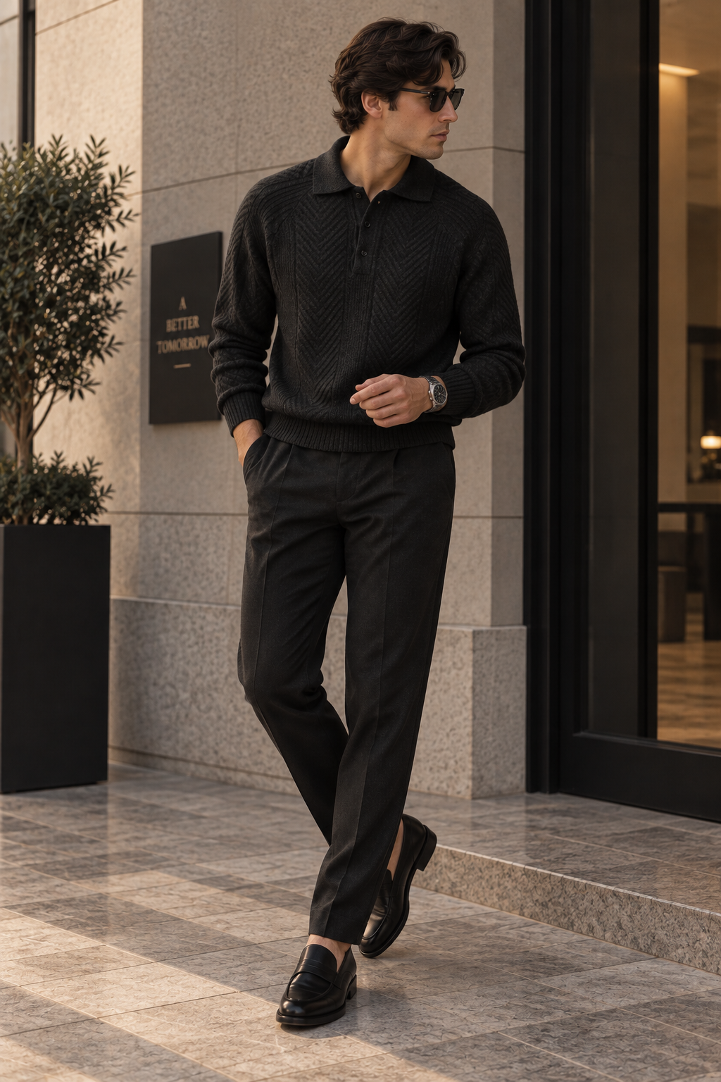 Men's Classic Knit Lapel Sweater