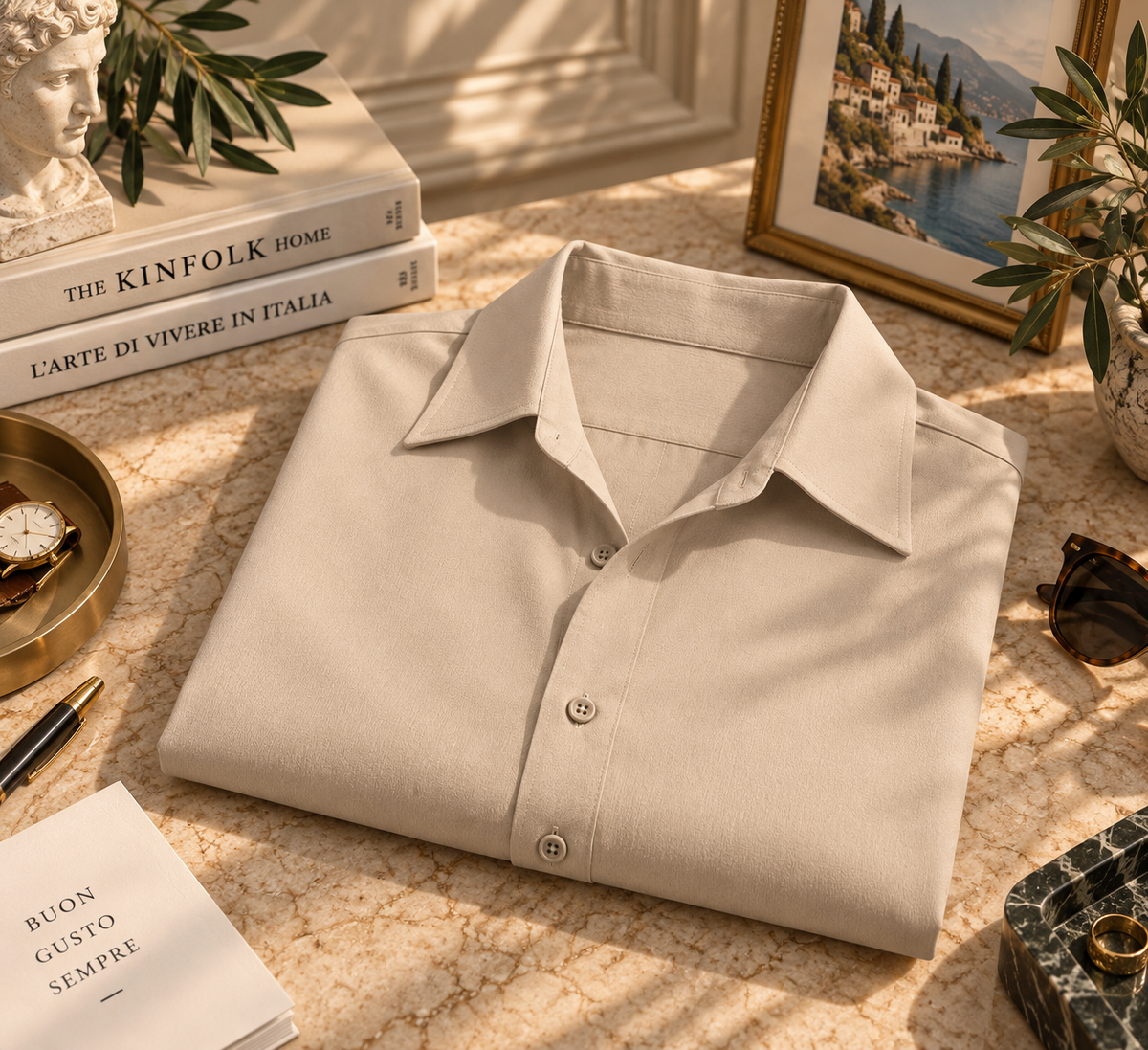 Stain-Resistant Slim Dress Shirt