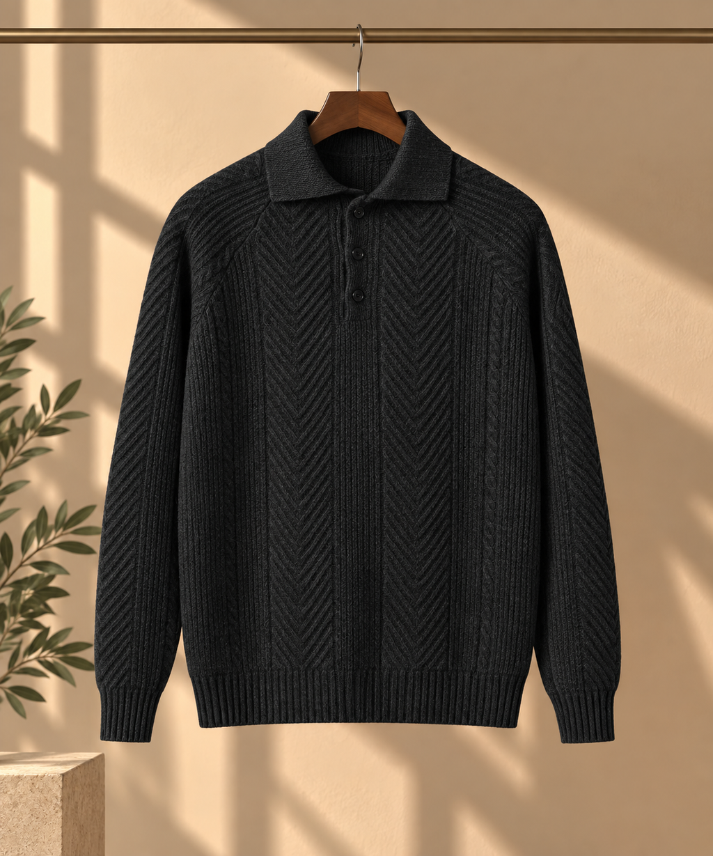 Men's Classic Knit Lapel Sweater