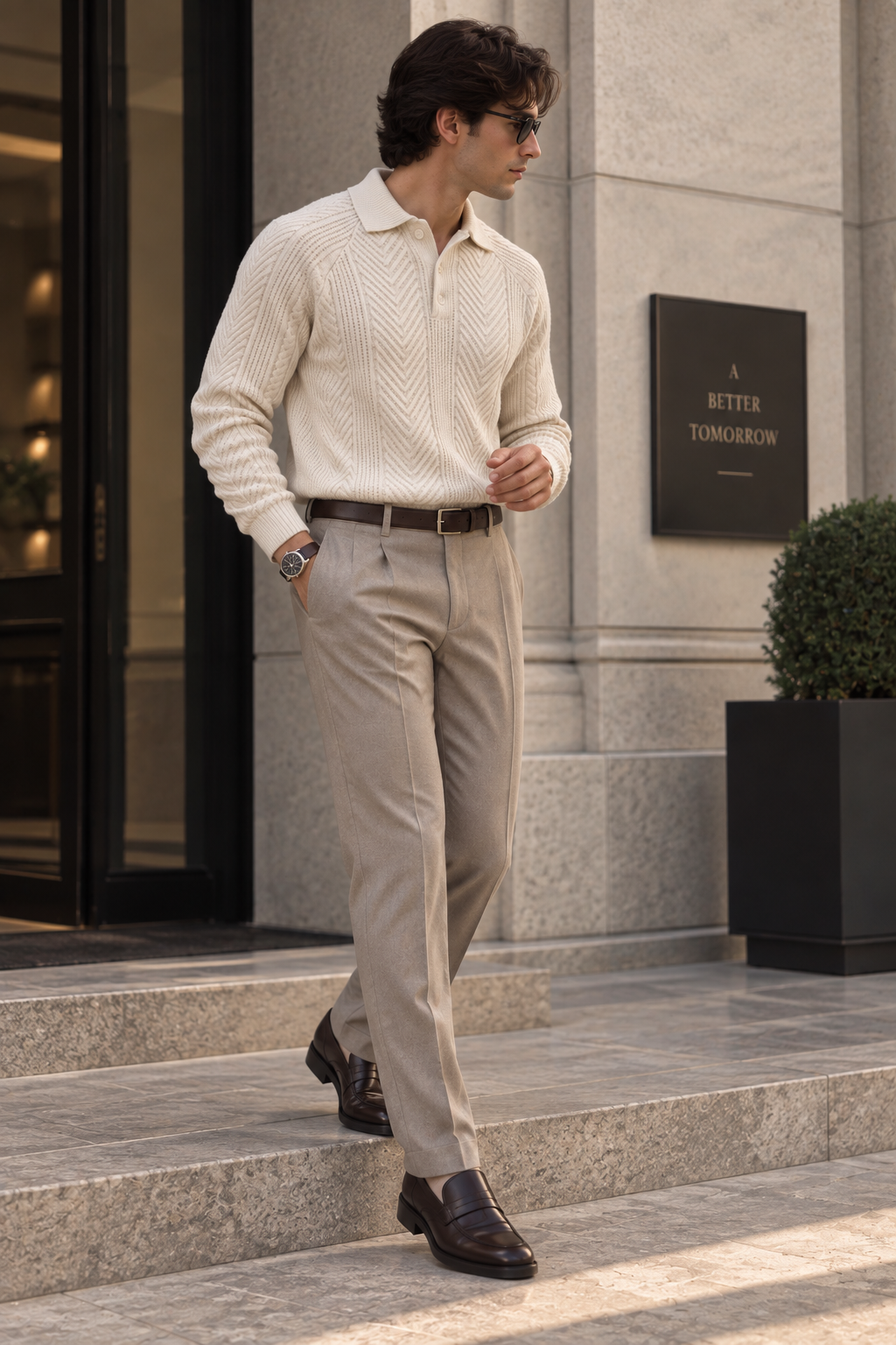 Men's Classic Knit Lapel Sweater
