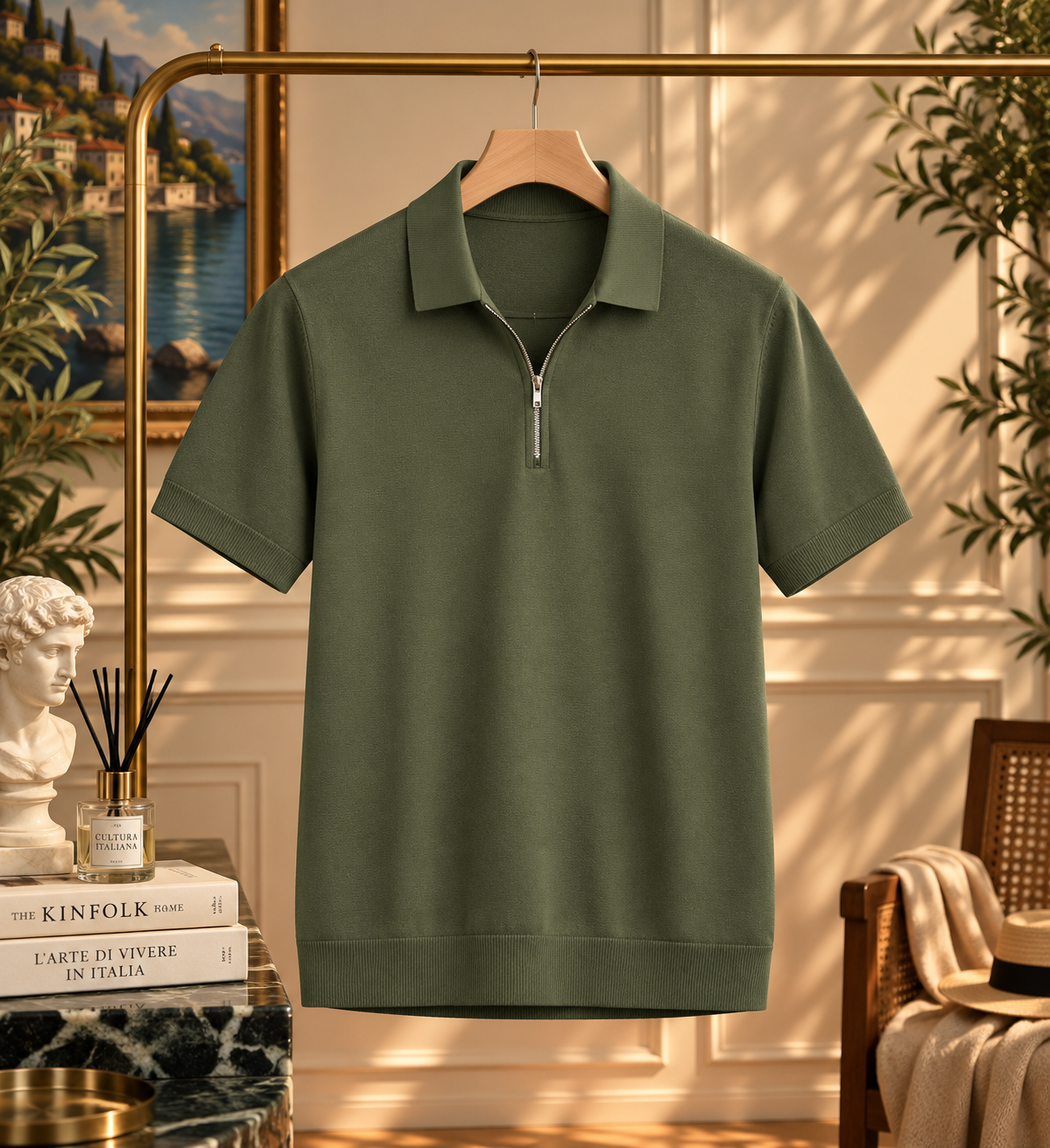 Quarter-Zip Retro Golf Polo