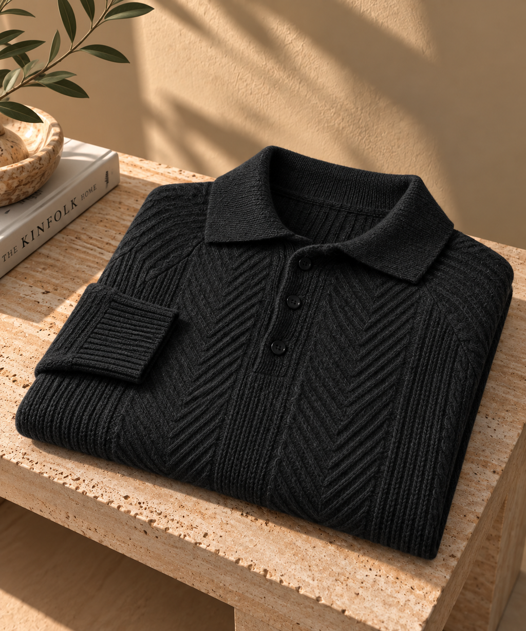 Men's Classic Knit Lapel Sweater