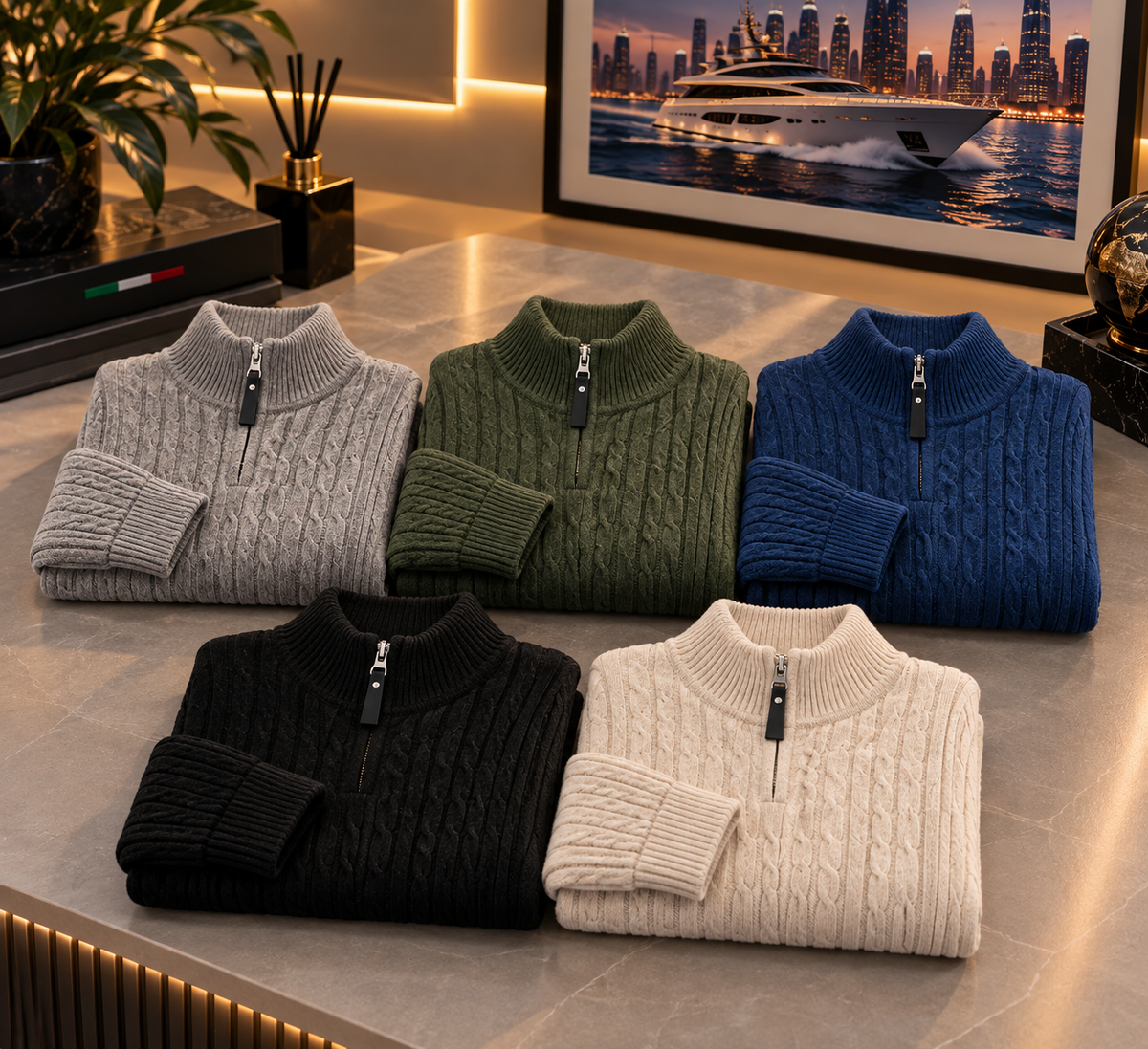 Men's Relaxed Fit Knit Sweater Jacket