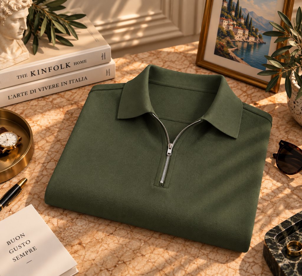 Quarter-Zip Retro Golf Polo