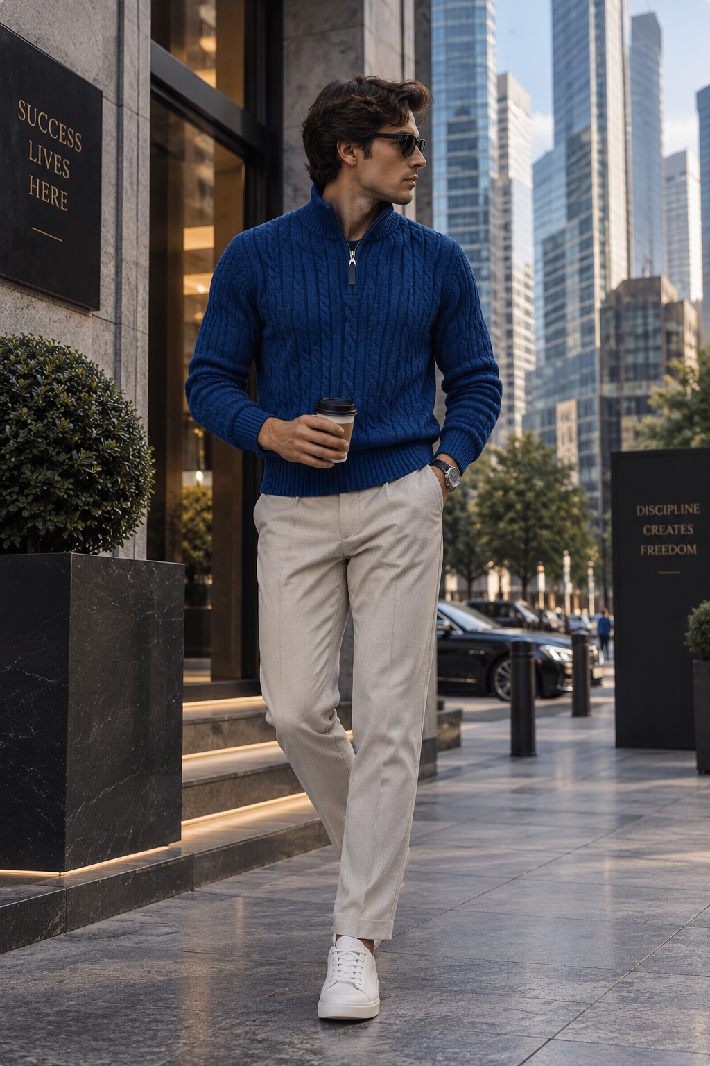 Men's Relaxed Fit Knit Sweater Jacket