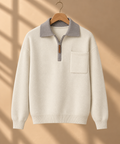 Men's Loose Polo Collar Half Zip Sweater