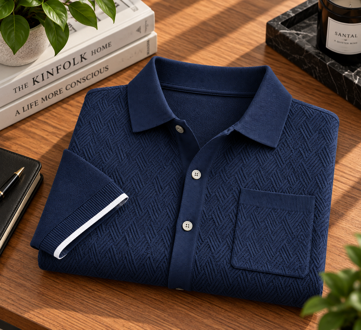 Ribbed Knit Vacation Shirt