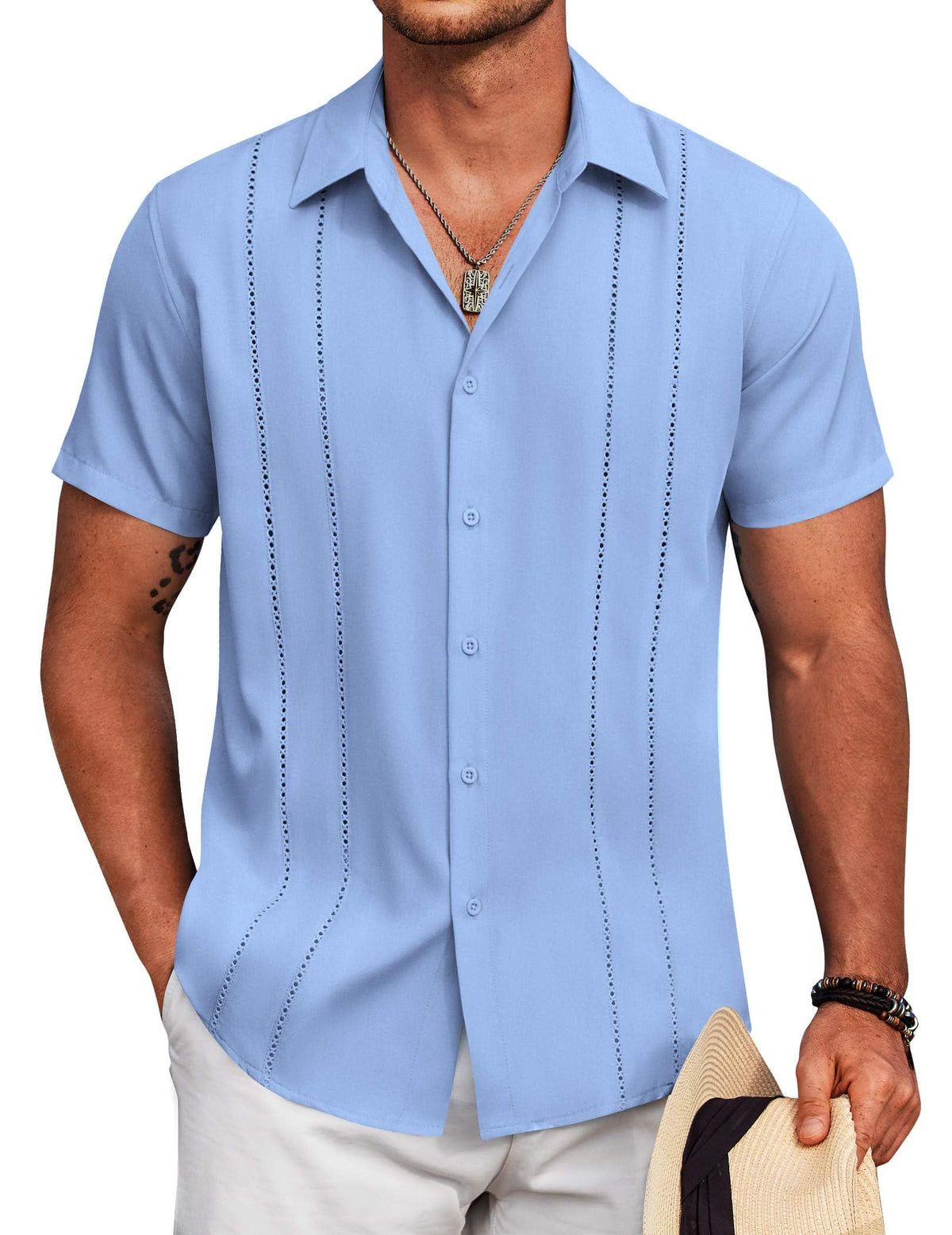 Linen Guayabera Beach Shirt